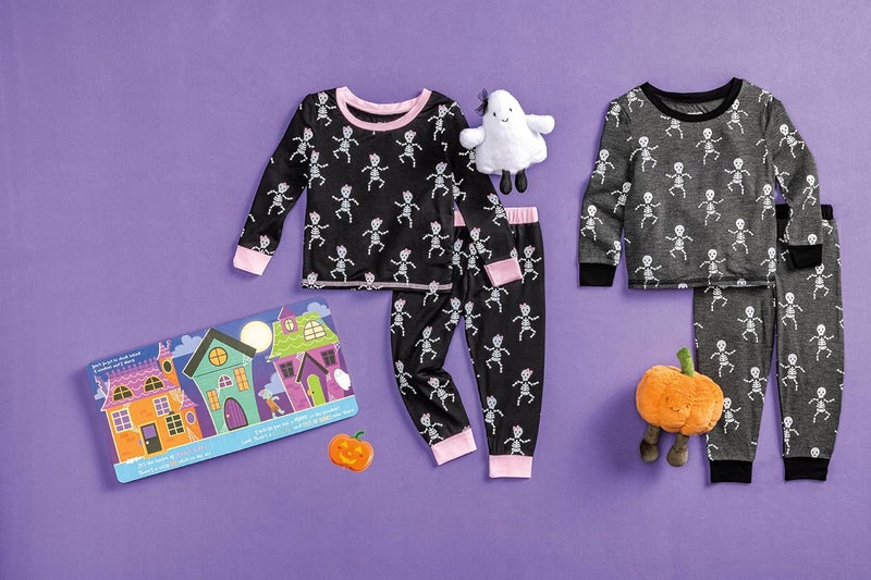 MudPie girls Girl Halloween Skeleton Glow Pjs - Image 3